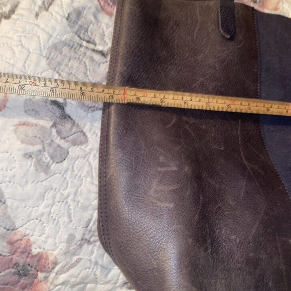 MADEWELL Suede Stripe Transport Tote Midnight Blue Leather Large Shoulder Bag - Picture 7 of 16